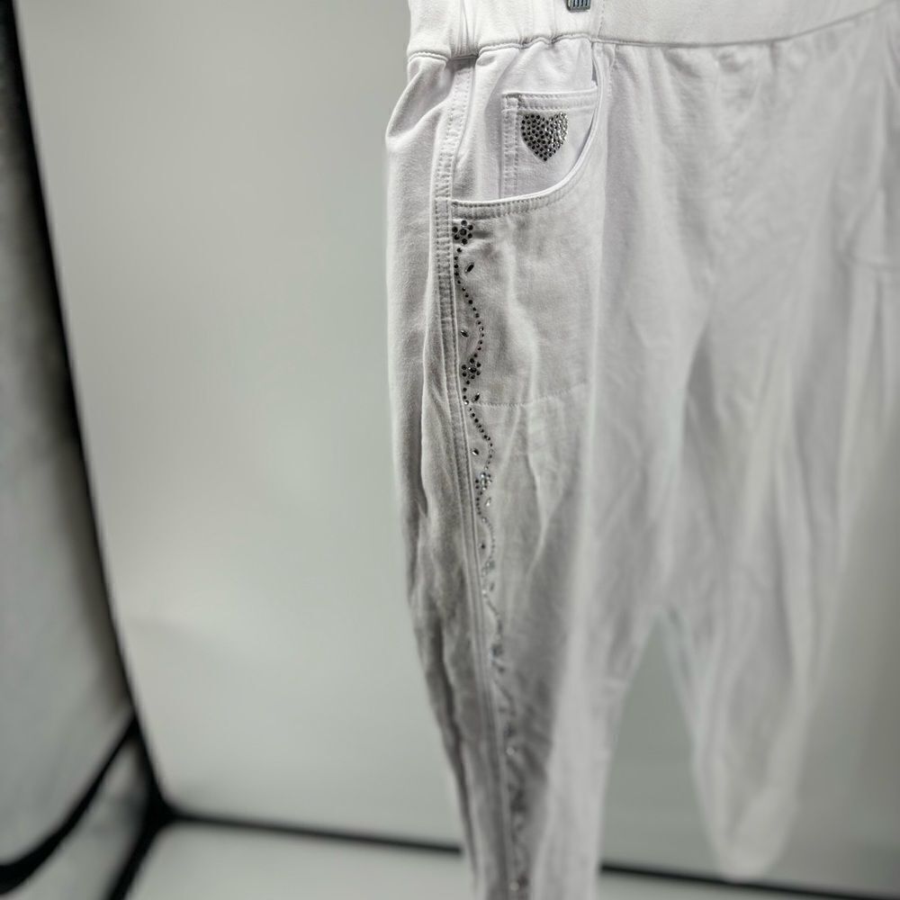 Quacker Factory Dream Jeannes White Embellished Pants Size 2X - Picture 15 of 16